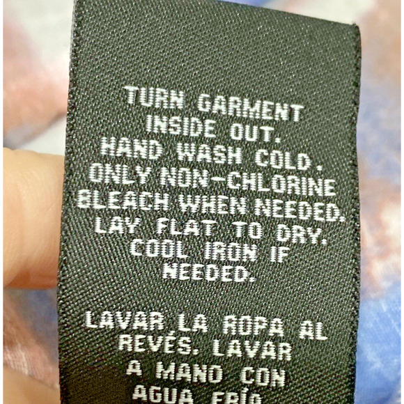 Zac & Rachel Woman Sz 2X Pink & Blue Peasant Top Boho Blouse 3/4 Sleeve Tassels - Picture 10 of 10